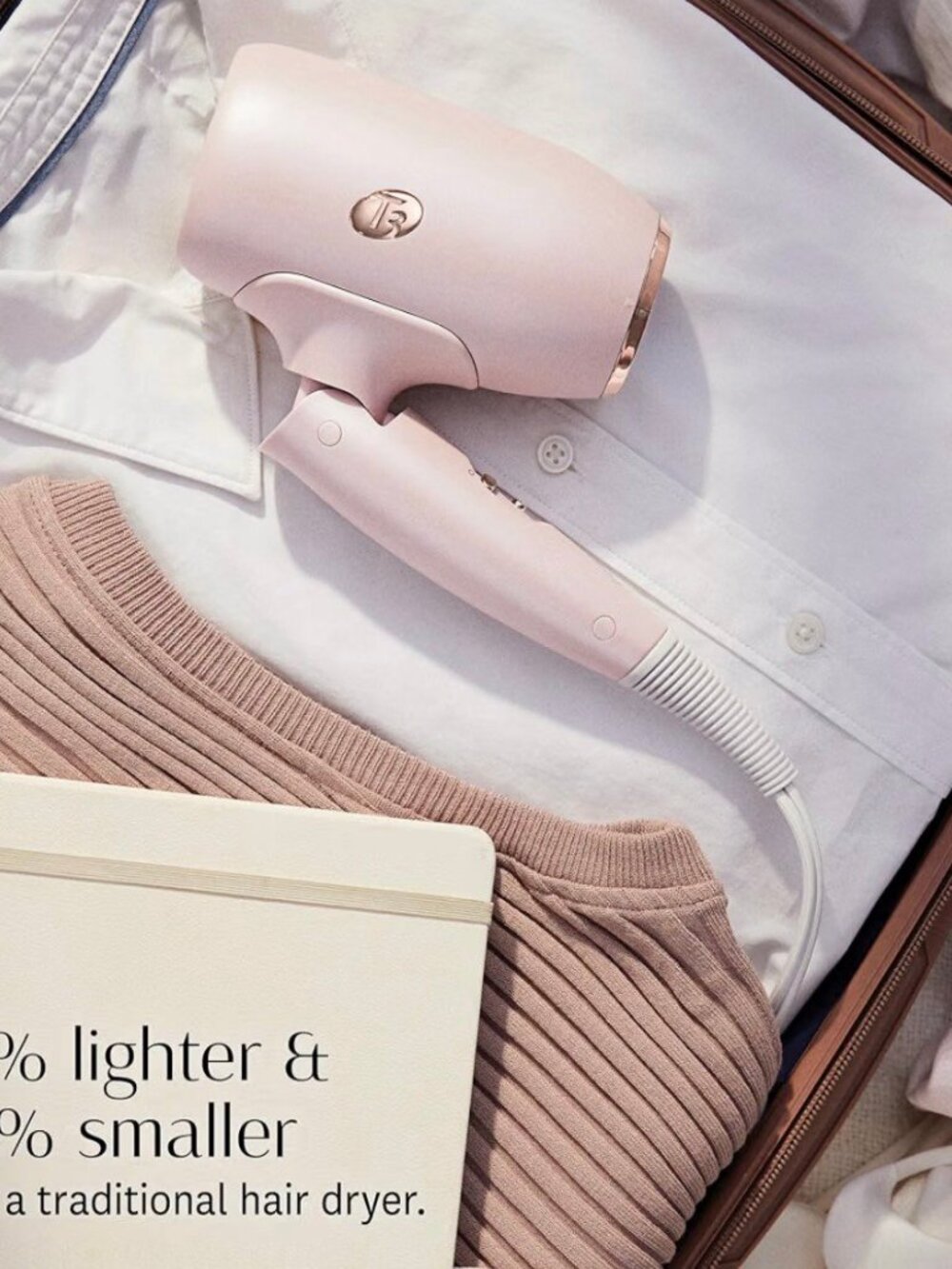 T3 Afar Travel Hair Dryer Folding Handle Satin Blush Pink Lightweight • NIB - Picture 8 of 8